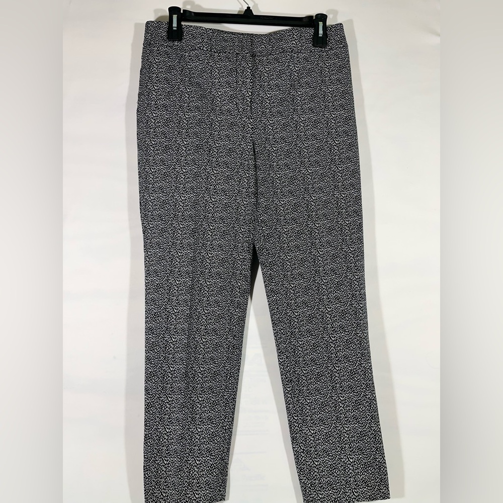 TALBOTS CHATHAM ANKLE PANT PARTIAL ELASTIC WAIST WOMENS 16W BLACK/WHITE NEW